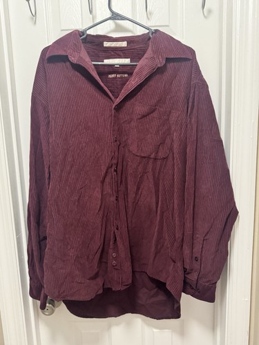 Perry Ellis Perry Cotton’s extra large button-down maroon Long Sleeve - Picture 6 of 19
