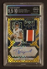 2023 Panini Select Gold Prizm Tyson Bagent #RSM-TBA RC RPA /10 Arena 9.5 Auto 10