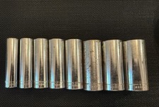 Vintage Craftsman Usa 38 Dr Deep Sae 6 Pt Socket Set W Tray Set 8 See Desc