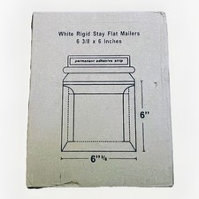 100 Pack White Rigid Stay Flat Mailers 6 3/8" x 6" Self-Seal Cardboard Envelopes