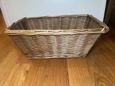 Rectangular Wicker Storage Basket Medium Brown Farmhouse Decor Bin Home