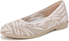 Bzees For Lifestride Women's Kit Ballet Flat Beige/Eggnog Leaf Print 7.5W