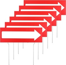 6 Pcs Arrow Yard Signs 17 x 6 Inch Double Sided Directional This Way Sign W/ 13