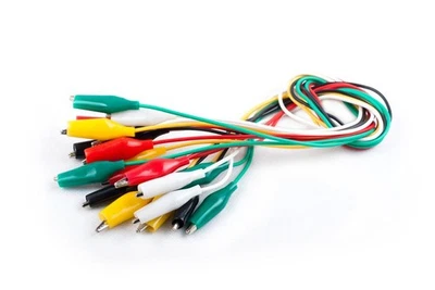 EDI-TRONIC 10 x Prüfschnüre Krokodilverbinder isoliert Krokoklemmen Klemmen Kabel Prüfkabel