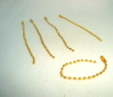 #5 five GOLD Metal Bead Ball Connector Clasp Key Chain 2.4 dia. 4" inch (L)  New