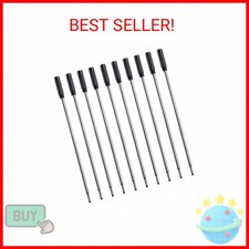 Black Ink Refills 10pcs , Replaceable Pens Refills, 1mm Medium Tip - Black