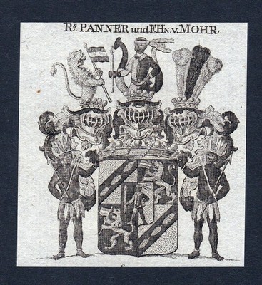 1820 Panner Mohr Wappen Adel coat of arms Heraldik Kupferstich engraving