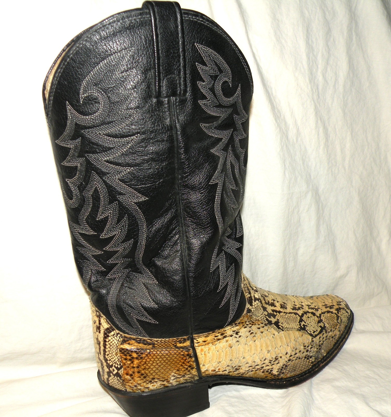 Dan Post Vintage Python Snakeskin Cowboy Boots Me… - image 3