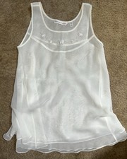 Vintage Victoria Secret Ivory Sheer Babydoll Style Beaded Nightie/lingerie Small