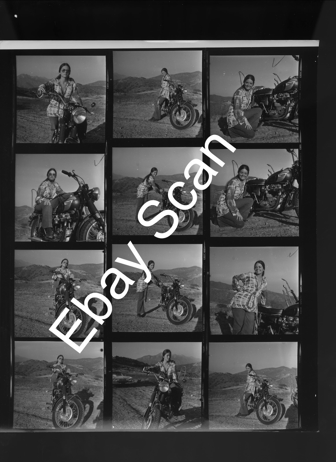 Original 8x10 Photo Contact Sheet Angels’ Wild Women Biker Beautiful Woman 1972