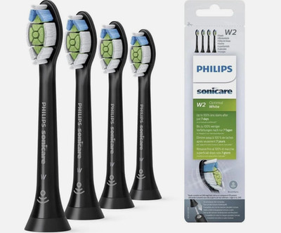 4er Pack Philips Sonicare.Original W2 Optimal Schwarz Zahnbürstenköpfe.