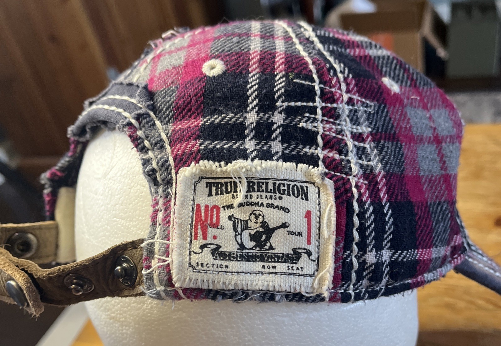 True Religion Baseball Cap Y2K Patchwork Distress… - image 4