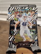 2023 Panini Select - Concourse Jack Campbell #33 Zebra Prizm Die-Cut (RC)