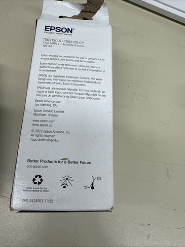 EPSON 502 Ink Bottle ( 127ml ) Black - Genuine Exp 2028 - Picture 5 of 6