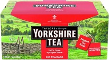 Yorkshire Tea Bags 200 Individually Wrapped & Tagged Sachets Bags 0.08 per strip