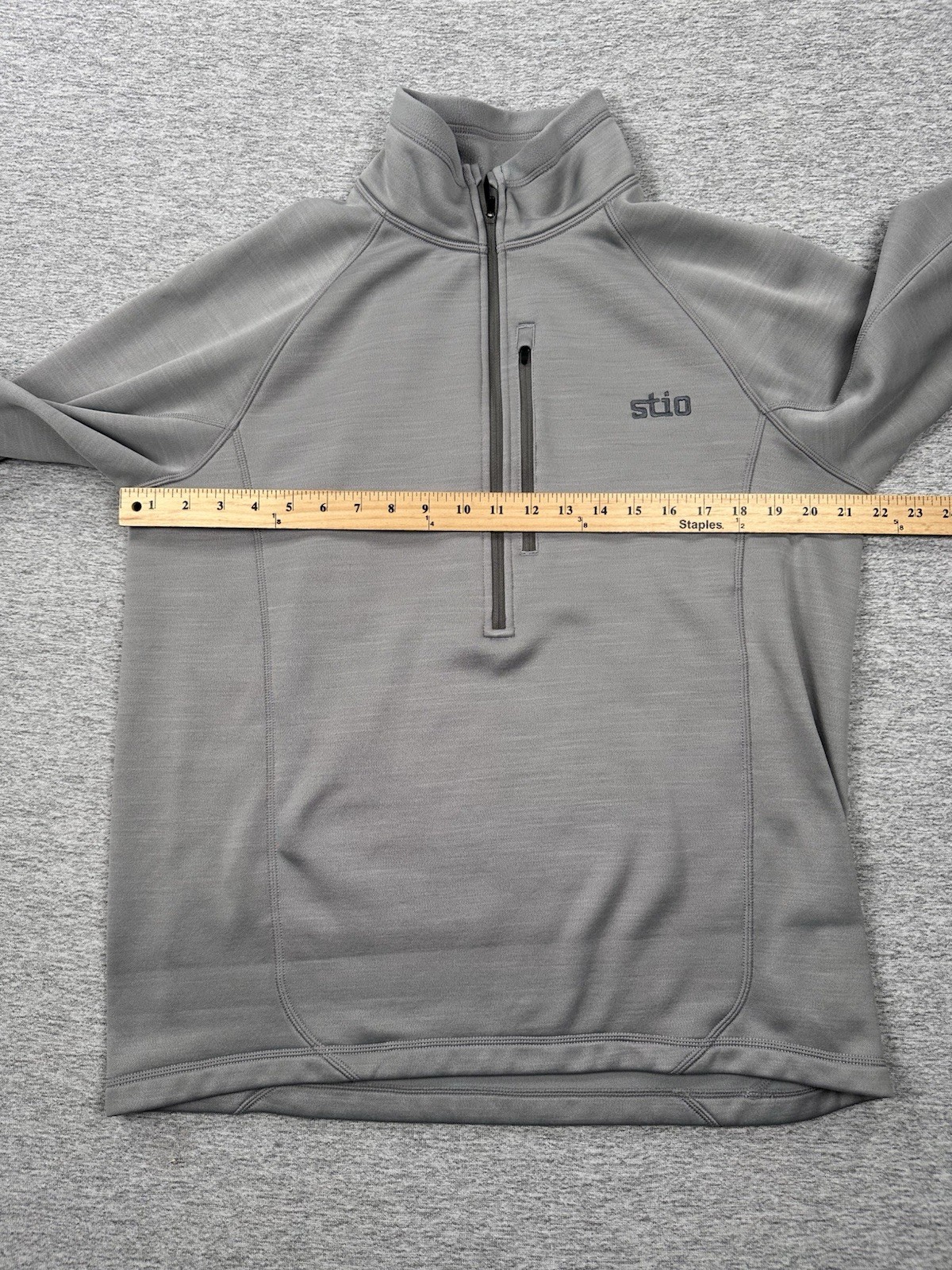 Stio Pullover Mens Large Gray Gannett Peak Half Zip Fleece Outdoor Hiking