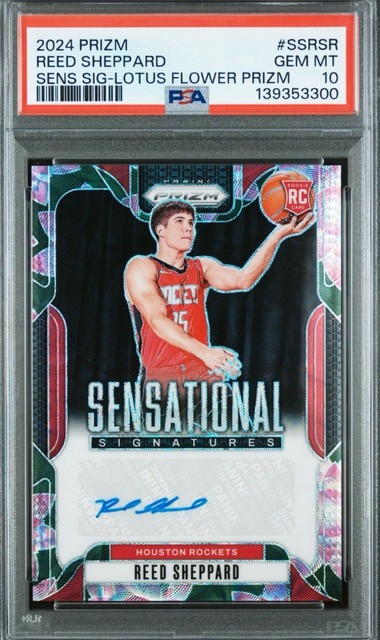 2024-25 Prizm Reed Sheppard Signatures RC Lotus Flower Auto #/18 PSA 10