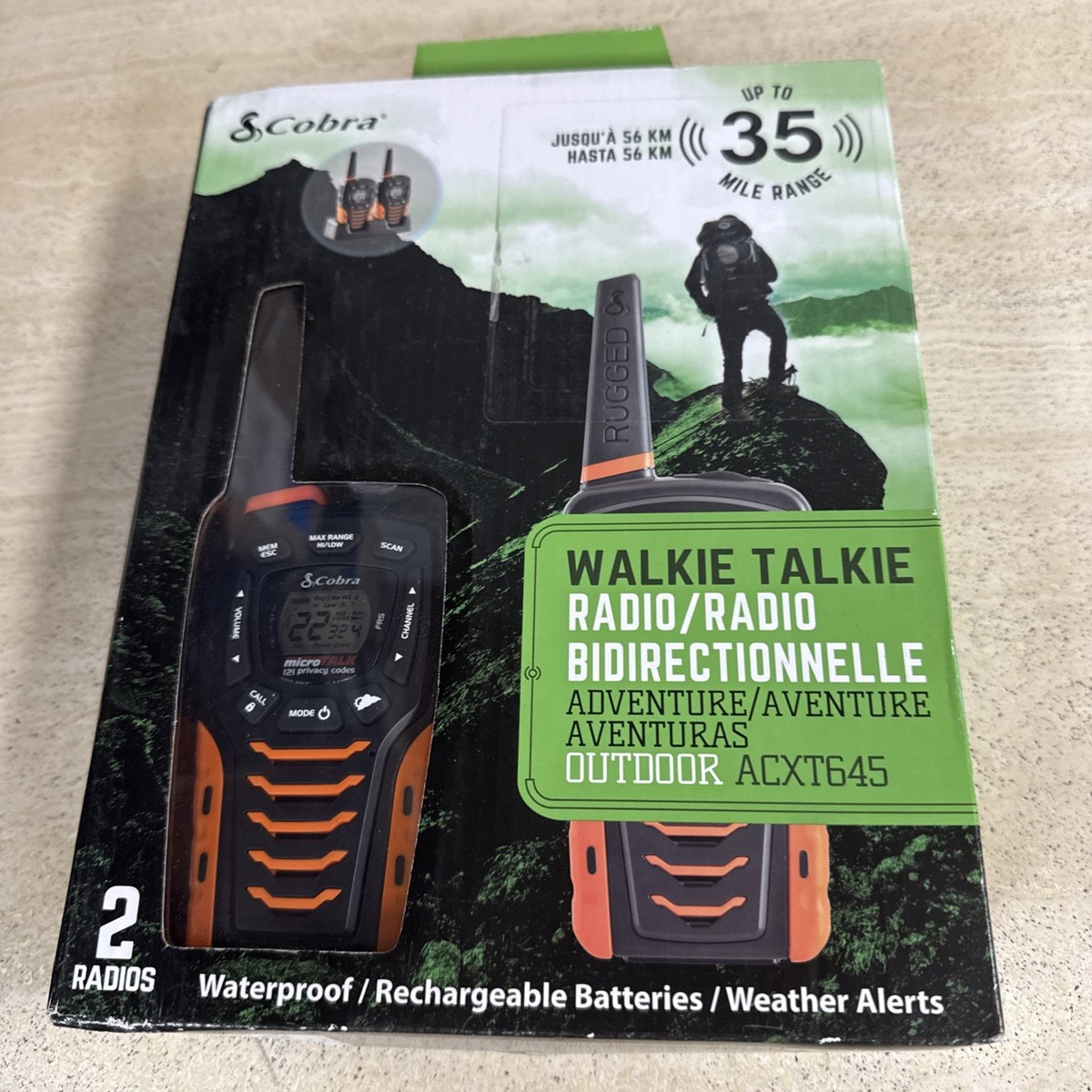Cobra ACXT645 35 Mile Range Walkie Talkies 856062006067| eBay