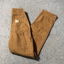 Carhartt Bib Overalls Mens 34x30 Brown Duck Workwear R01-M NWT Canvas Relaxed