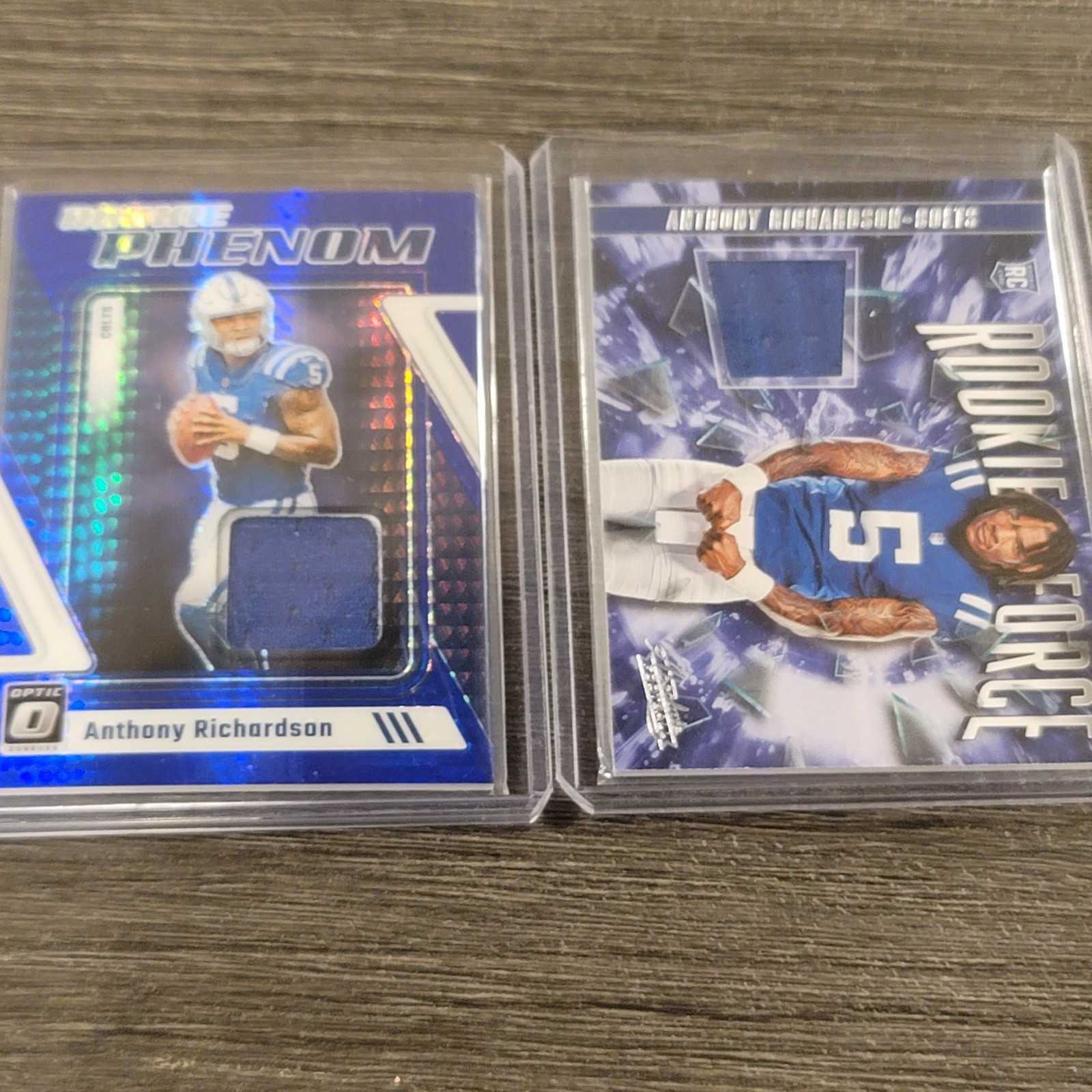 2023i Donruss Optic Rookie Phenoms Blue Hyper Prizm Anthony Richardson (MEM, RC)