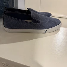 MEN'S JOHNNIE-O STEALTH SUEDE LOAFERS, COLOR: NAVY, SIZE: 9.5 VGUC