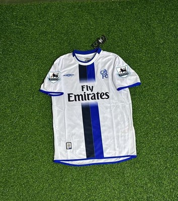 2003 2004 Chelsea Away Retro Jersey Lampard #8 White Vintage
