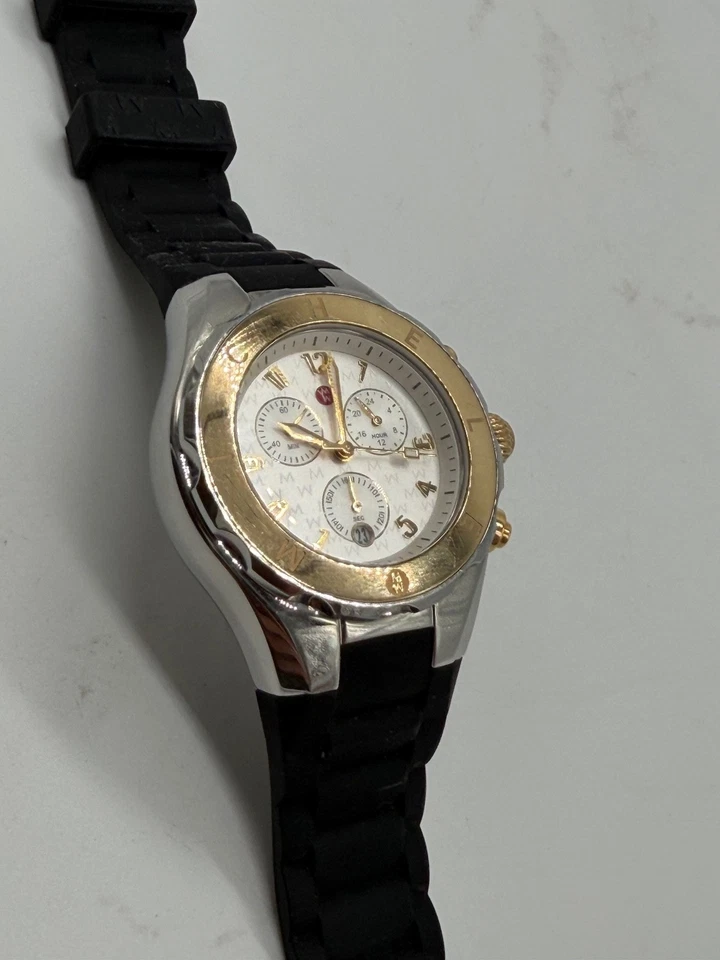 Reloj para mujer Michele Deco Tahitian Jellybean correa de silicona negra Foto 2 de 4