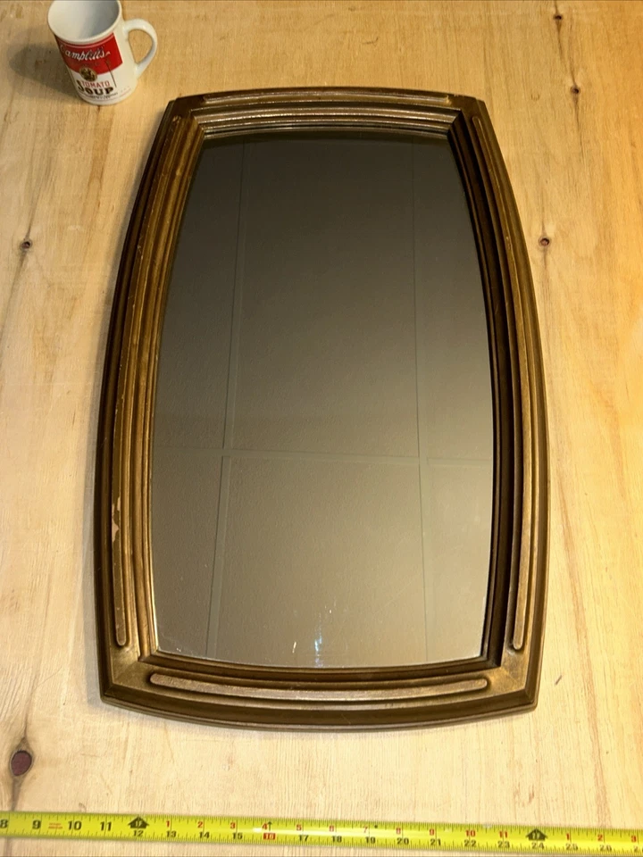 VTG MCM Syroco Style Gold Ornate Vanity LG Decor Mirror Hollywood Regency 17x27” - Image 2 of 4