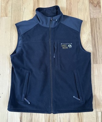 Mountain Hardwear Vest Mens Large Black Fleece Full Zip GORE Windstopper Logo