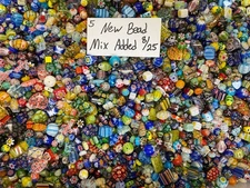 *~150~💕 Piece Glass Beads 3oz+Millefiori Mixed Lot #5 Craft Jewelry!!!😀!!