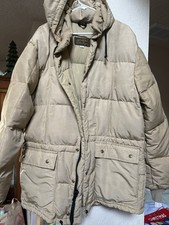 1970s/1980s Eddie Bauer goose down puffer parka jacket in tan