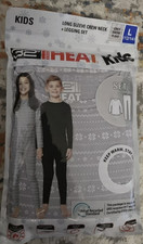 32 Degrees HEAT Kids Long Sleeve Crew Neck  Legging Set- Size L 12/14 Gray