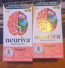 Neuriva Original Brain Performance Capsules - 30 Count Lot Of 2 Exp 07/26