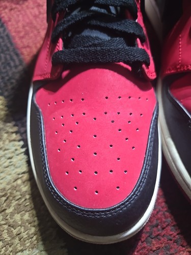Nike Air Jordan 1 Red Black Sneaker Mens Shoes Size 13 OG Box(Damaged)* - Picture 5 of 16