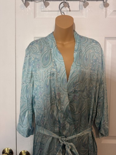 Vintage Neiman Marcus Damen langer Seiden Morgenmantel XS - Bild 2 von 8