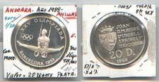 Andorra 20 Diners 1988 Silver Coin gymnast