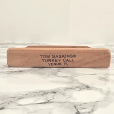 Vintage Tom Gaskins Turkey Game Call Venus, FL Florida Wooden Wood Box Only