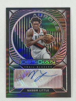 Nassir Little 2020-21 Panini Obsidian Auto Electric Etch Red Trail Blazers #/5