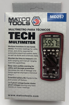 Matco Tools Digital Tech Multimeter New in Box MD257