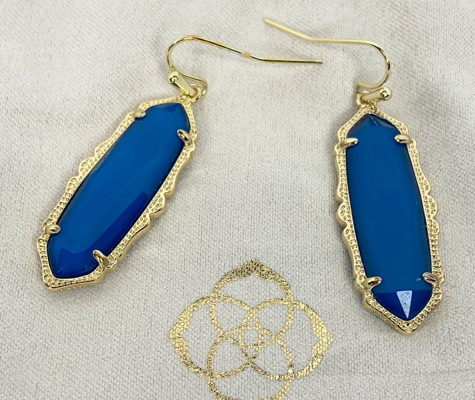 Kendra Scott Blue Agate Frances Drop  Earrings In Gold Tone - Image 3 of 4