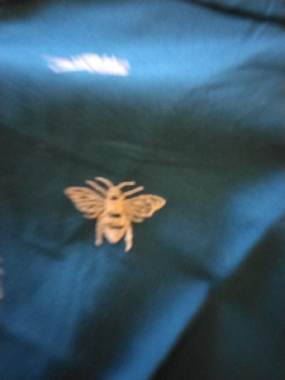 BIBA Green & Embroidered Gold Bee Design Double Duvet Cover With