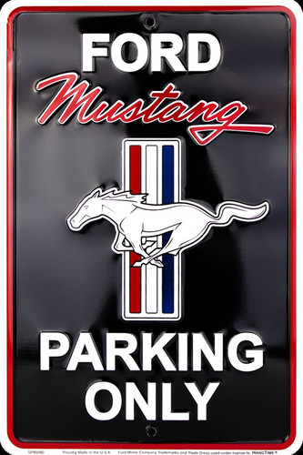 FORD MUSTANG ESTACIONAMIENTO SOLO 8 x 12" LETRERO EN RELIEVE DE METAL PONY GT LOGOTIPO GARAJE - Imagen 5 de 5