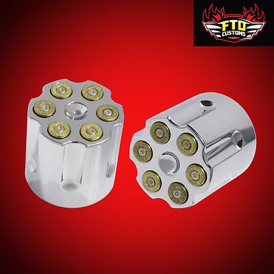 Bullets Front Axle Nut Covers Harley HD 