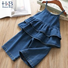 Girls Ruffled Summer Denim Set