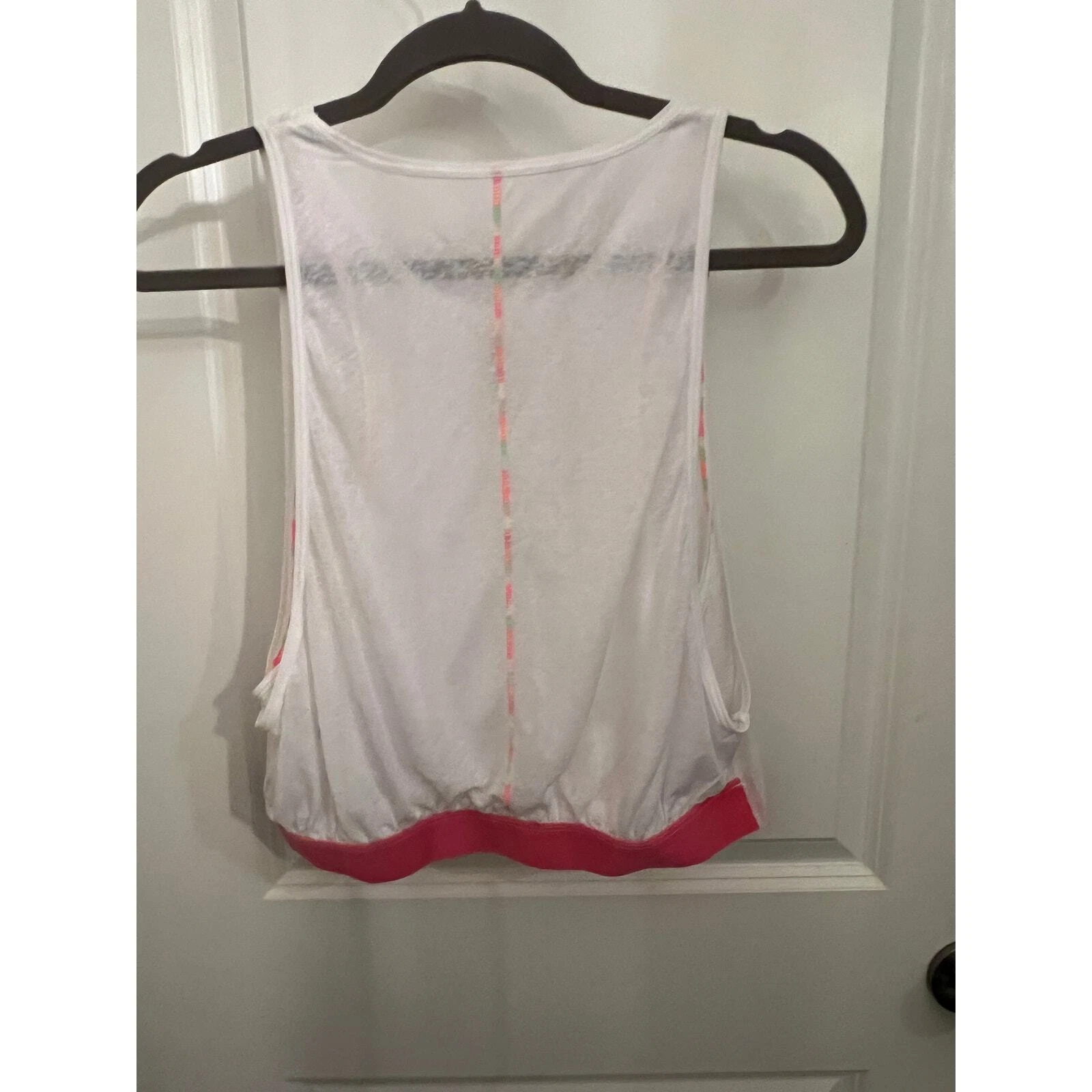 free-people-movement sheer double layer elastic hem sporty tank-top