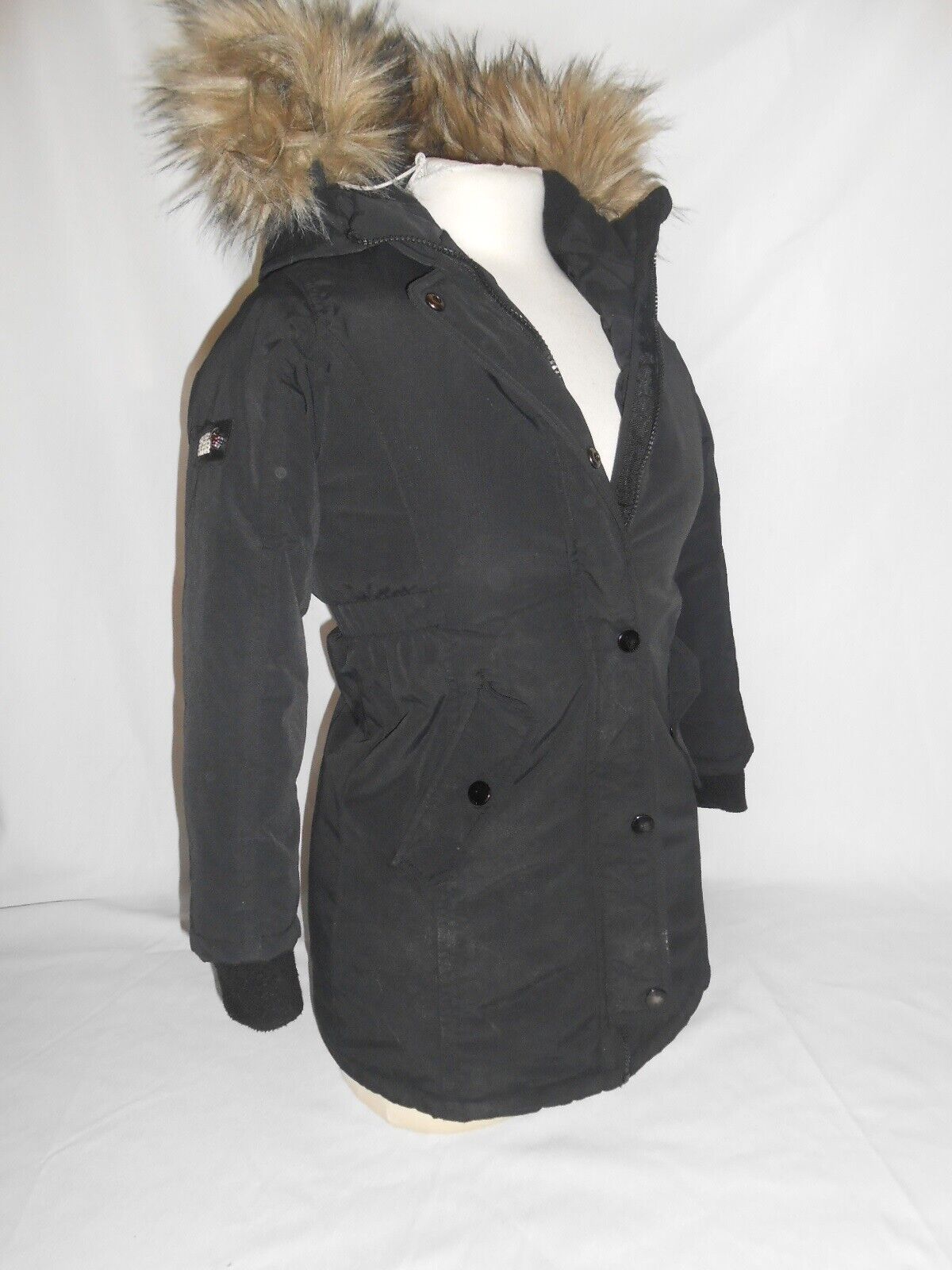 Dlesel Winter Hooded Long Coat Padded Fur Trim Thick  Girls Age 7/8 yrs Krajowe tanie