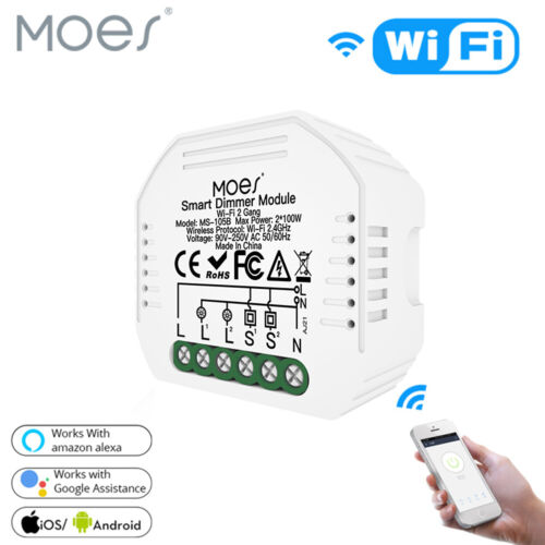 MOES WLAN 1/2 Weg Smart Dimmer Lichtschalter Unterputz Modul Alexa Google App - Bild 19 von 19