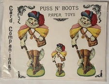 CARD COMPANIONS   PUSS N' BOOTS   1977 ELSPETH   PAPER TOYS   HOBBY HOUSE PRESS