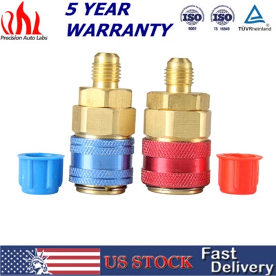PRECISION AUTO LABS Set of 2 A/C AC Automotive Air Conditioning Quick Coupler Low & High Side