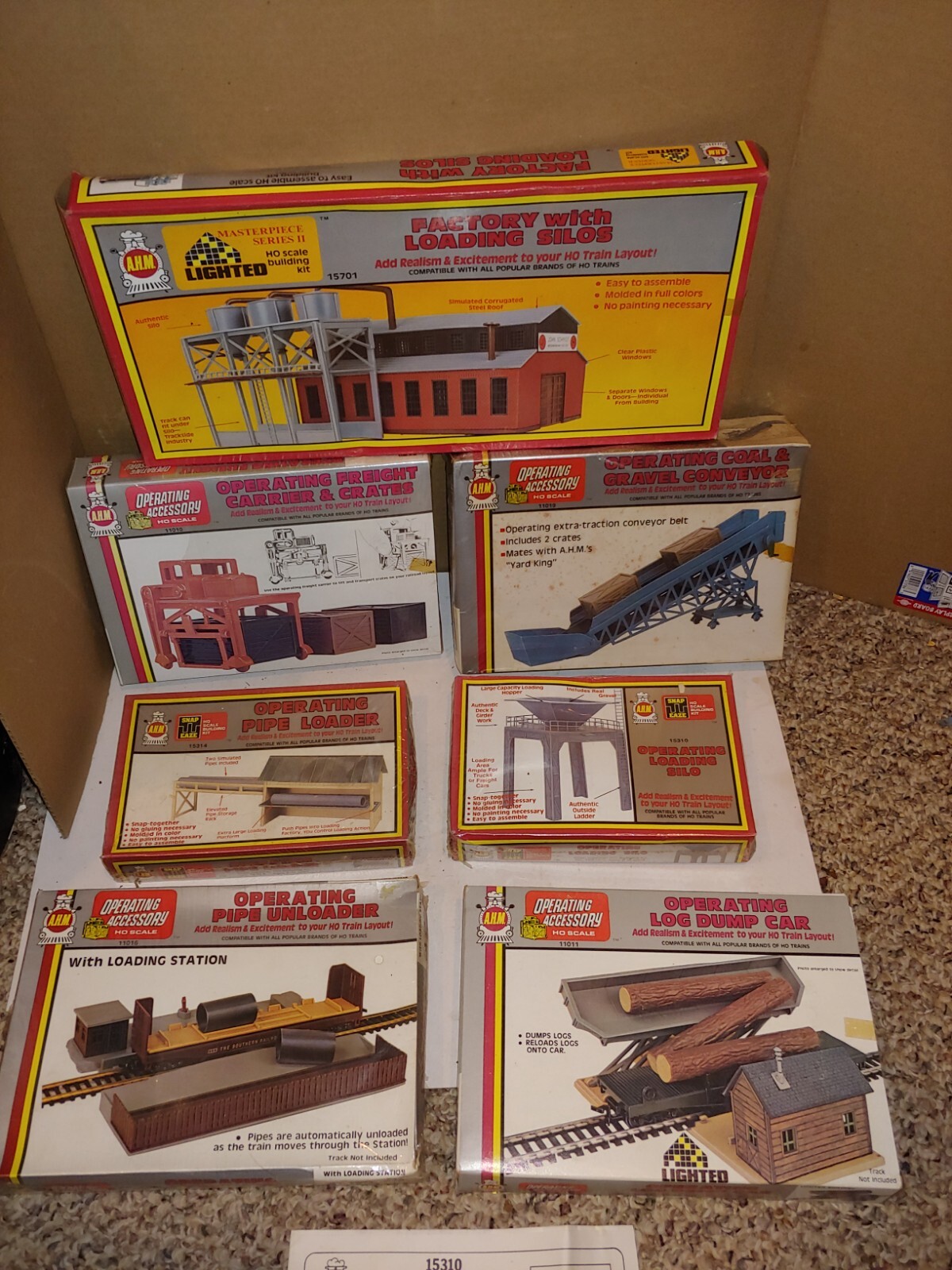7 Vintage 70s/80s A.H.M. HO Train Building Kits,4 Sealed,Factory,Gravel,Pipe,Log eBay